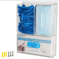 Dispensador de Guantes Desechables de Acrílico Transparente para Montar en la Pared, Dispensador de Mascarillas, Dispensador Triple de Guantes con Tapa