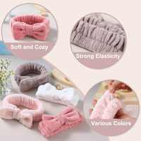 Ikat kepala Spa macan tutul melar, 24 buah bando lembut kecantikan mandi Spa rias wajah cuci pita Bandeau grosir untuk anak perempuan wanita