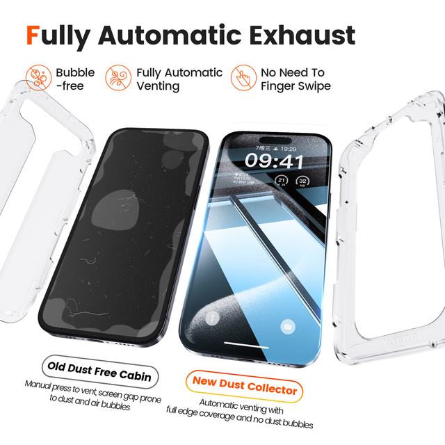 9H 2.5D Anti-explosion Tempered Glass Screen Protector for iphone 12 13 14 15 16 17 Pro Max Easy Installation Frame