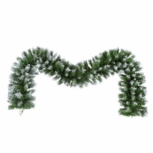 Flocked Pine <b>Christmas</b> <b>Garland</b> Pre Lit Green Swag Snow Flocked Holiday Decoration for Mantel Stair Rail - Product Image 6