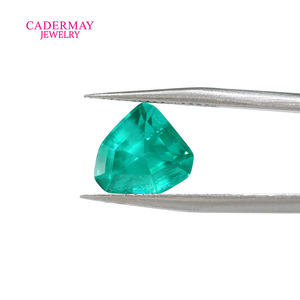 Cadermay Shield Shape Lab Created Paraiba Garnet Green Loose Gemstone For Jewelry Making - Product Image 1