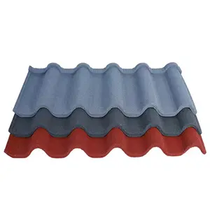 Philippines Colored Sand Coated Aluzinc Steel Bent Tiles Building Materials Roof Tiles