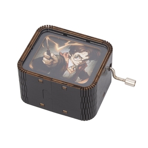 Boîte à musique en bois à manivelle Joli son gravé au laser Conception personnalisée Mini boîte à musique inspirée pour <span class=keywords><strong>Harry</strong></span> Movie <span class=keywords><strong>Potter</strong></span> - Product Image 1