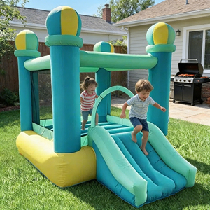 Château gonflable aquatique <span class=keywords><strong>pour</strong></span> enfants avec toboggan, aire <span class=keywords><strong>de</strong></span> jeux extérieure <span class=keywords><strong>pour</strong></span> <span class=keywords><strong>jardin</strong></span>, idéal <span class=keywords><strong>pour</strong></span> les fêtes d'<span class=keywords><strong>anniversaire</strong></span> et la <span class=keywords><strong>location</strong></span> événementielle - Product Image 1