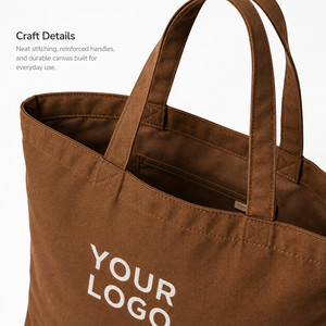 Custom Logo Heavy Duty <b>Canvas</b> Tote <b>Bag</b> Reusable Cotton Shopping <b>Bag</b> Multi Size Eco Friendly Market Handbag for Wholesale - Product Image 2