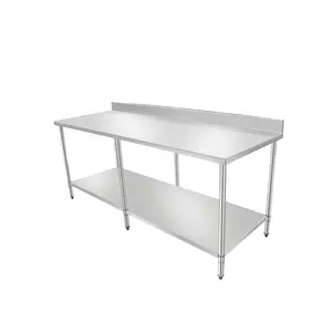 American Style Commercial Metal Kitchen Work Table With Under Shelf Stainless Steel Restaurant Food Prep Table Factory