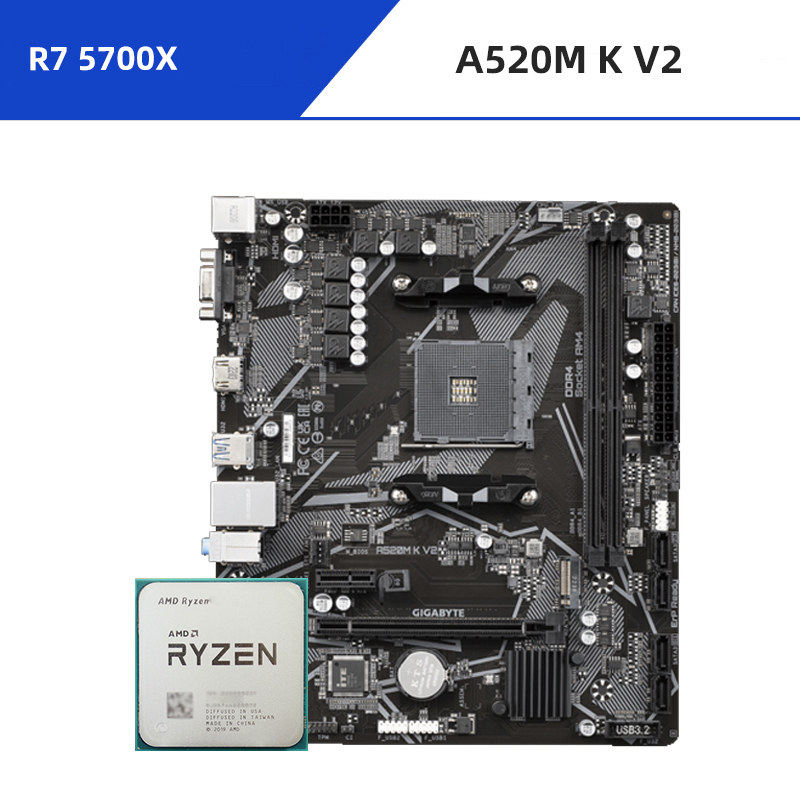 เอเอ็มดี ไรเซน 7 5700X+กิกะไบต์ A520M K V2