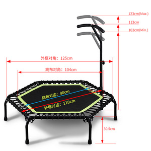 <span class=keywords><strong>Trampoline</strong></span> de fitness pliable hexagonal LXY-N120 de 48 pouces pour exercices aérobiques et entraînement sportif - Product Image 2