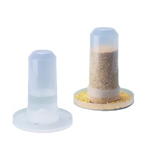 Mangeoire et abreuvoir automatiques pour oiseaux Rutin, design rond, pour pigeons, calopsites et poulets, boîte d'alimentation, plateau à nourriture