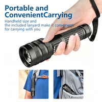 Lampe de camping rechargeable par USB en alliage d'aluminium, étanche IP65, autonomie ultra-longue de 12000 minutes, 2000LM, portée 300-400M, 3000mAh