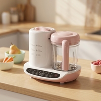 Pembuat Makanan Bayi Elektrik Multifungsi, Pengukus Otomatis, Blender 110W Bebas BPA, Dapat Dilepas