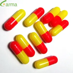 Cápsulas de gelatina vazias do halal amarelo vermelho tamanho 1