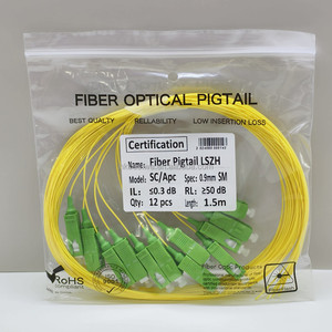 Fabricante Chino de Fibra Óptica FTTH, Pigtail SC/APC Monomodo G652D 0.9mm LSZH de 12 Núcleos y 1.5m - Product Image 6