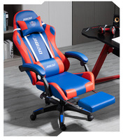 Fauteuil de jeu d'ordinateur de course inclinable pivotant ergonomique en cuir pu led silla gamer rgb chaise de jeu avec repose-pieds