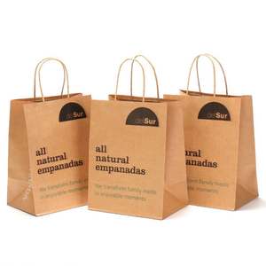 Papier kraft brun, sacs en papier pour les courses, sacs en papier pour l'emballage de la restauration rapide, sacs en papier à emporter, tailles et logos personnalisés. - Product Image 5