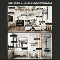 Boîte à outils de réparation domestique moderne, portable, polyvalente, avec plus de 100 pièces, fonctionnement manuel, personnalisable, OEM, kit d'outils de maintenance multi-usages