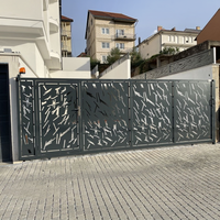 Porte de sécurité extérieure de villa en alliage d'aluminium découpé au laser, motif géométrique moderne, fabrication OEM/ODM, taille personnalisée disponible