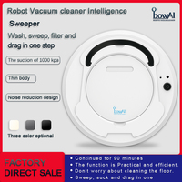 Robot aspirateur intelligent OB8 3-en-1, balayage, lavage et aspiration, 1200Pa forte aspiration, charge USB, pour poils d'animaux, poussière domestique