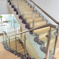 Rampe en verre en acier inoxydable 304 316, fixation murale, la plus vendue, pour extérieur et intérieur, pour balcon, balustrade, patio, escalier, piscine