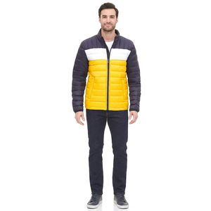 Custom Printed Canvas Outdoor Men Winter <b>Warm</b> Stand Collar Front Logo Breathable Quick-Dry High Street Puffer <b>Jacket</b> OEM ODM - Product Image 1
