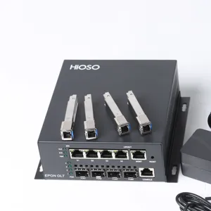 ผลิตในจีนรวมภาษีจากโรงงานรวม FTTH OLT 4 Uplink PON MINI EPON 4pon OLT EPON ที่มี4 PX20 +pon SFP moules