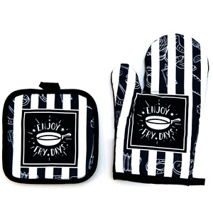 Lot de 2 maniques de cuisine <span class=keywords><strong>et</strong></span> dessous de plat résistants à la chaleur pour micro-ondes, barbecue, cuisson <span class=keywords><strong>et</strong></span> grillades - Product Image 5