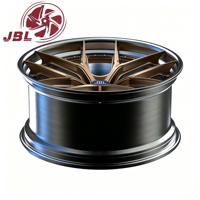 Jantes en alliage d'aluminium forgé en deux parties de 18 à 26 pouces, finition bronze, lèvre polie, rivetées, larges, pour voiture Audi, 20 mm, 25 mm