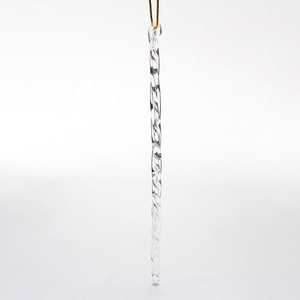 Handmade Transparent Glass Ice Strip Pendant Christmas Glass Crafts Factory Supplied Elegant Transparent Glass Ice Strip