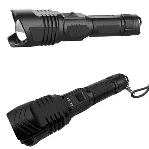 Linterna Led de largo alcance XHP90.2, luz profesional potente, táctica, autodefensa, con martillo de seguridad, 1000m