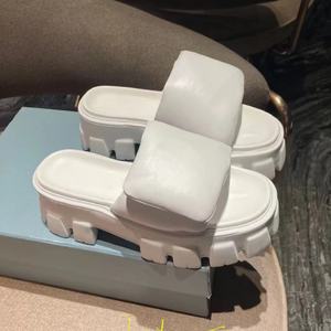 Hot Selling luxury Designer sandals women open Toe Office Ladies brand chunky soled slippers Pumps brand logo high heeled <b>Shoes</b> - Product Image 2