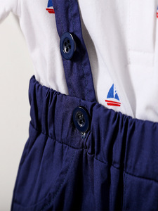 Completo da Gentiluomo per Neonato, Set di Tutina e Pantaloncini con Bretelle per Neonati, Abbigliamento Formale per Bambini, Supporto OEM ODM, Vendita all'Ingrosso - Product Image 4