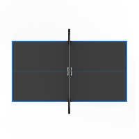 Table de tennis de table d'intérieur de taille moyenne avec filet et poteaux à serrage rapide, table d'intérieur pliable noire et bleue