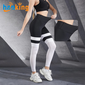 Ehanking Leggings de sport en maille respirante taille haute pour femme Pantalon de yoga avec trou de décoration - Product Image 1