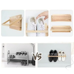 Wooden <b>Wall</b> Mounted <b>Shoe</b> <b>Rack</b> Foldable Solid Wood For Bedroom Bathroom Living Room Storage - Product Image 5