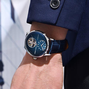 Reloj Deportivo Pagani Design para Hombre, Cuarzo, Tourbillon, Esfera Azul, Caja de Acero Inoxidable de 42 mm, Correa de Cuero, Resistente al Agua 100 m - Product Image 4
