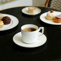 Ensemble tasse à café et soucoupe (125 ml) en porcelaine fine, tasse à expresso pour la maison, l'hôtel ou le café