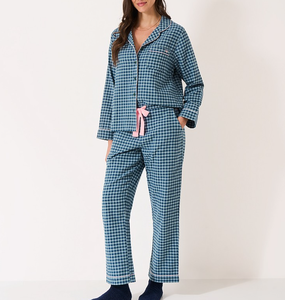<span class=keywords><strong>Ensemble</strong></span> de pyjamas <span class=keywords><strong>pour</strong></span> femmes en coton à carreaux roses, coupe ample, grandes tailles, manches longues, <span class=keywords><strong>pour</strong></span> la maison, vente en gros - Product Image 5