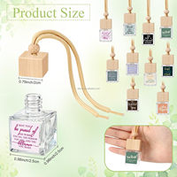 Diffuseur d'huiles essentielles longue durée pour voiture, flacon en verre avec bouchon en bois, 8 ml, pour rétroviseur, vente en gros