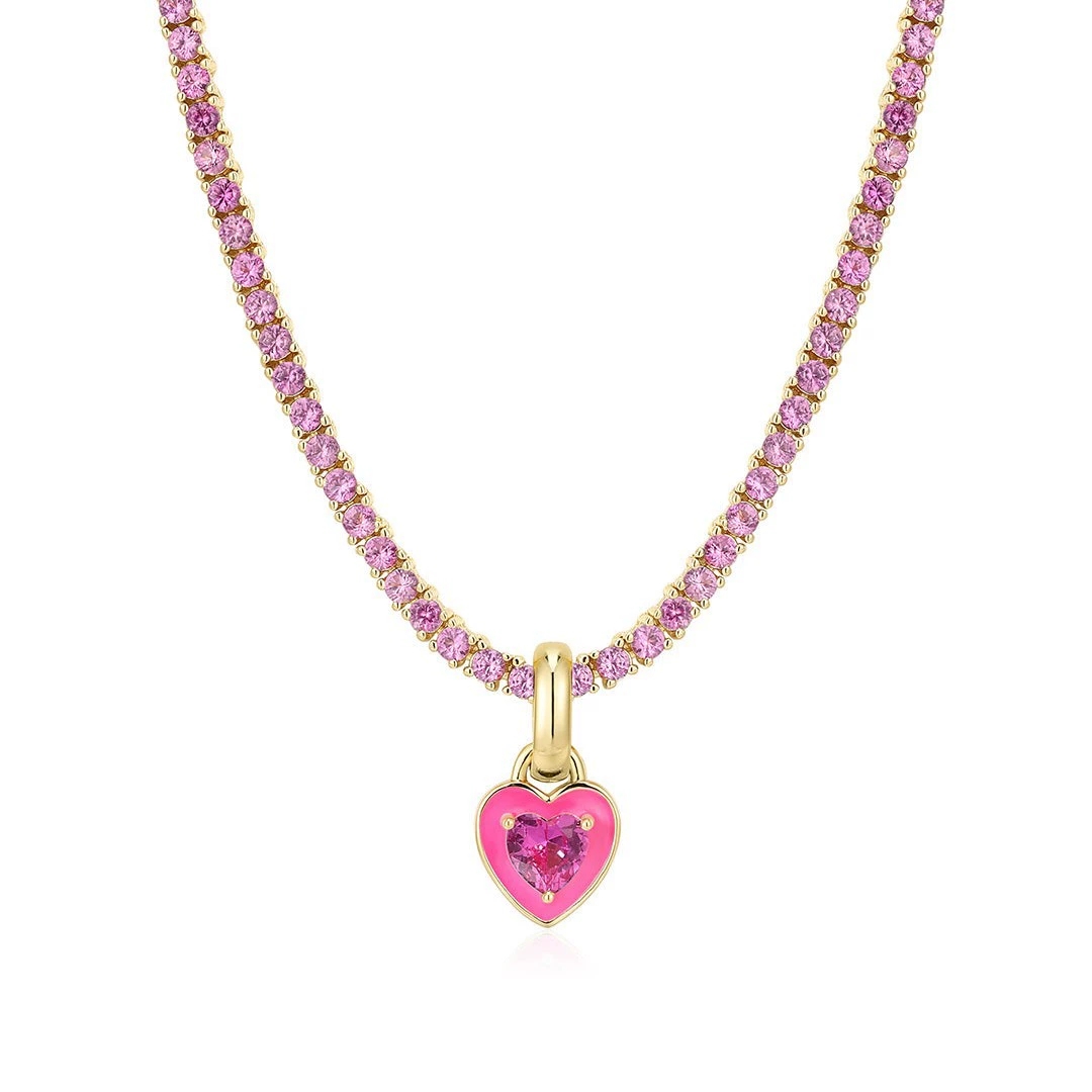 heart tennis necklace