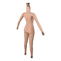 Combinaison intégrale en silicone souple avec poitrine et bras, culotte vaginale longue 9 points pour hommes travestis