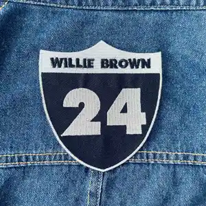 Sıcak satış NFL özel işlemeli etiket Raiders yama NO. 24 WILLIE kahverengi şampiyonlar yama