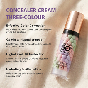 Base de Maquillage Crème Correctrice Minérale Imperméable Personnalisée 3 Couleurs en Gros, Étiquette Privée, Lisse, Protection Solaire SPF 50 +++ et Base de Teint - Product Image 5