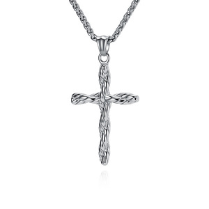 Popular yunnique jewelry: Double-strand braided <b>titanium</b> steel cross necklace, niche, unique, artistic, and retro p - Product Image 5