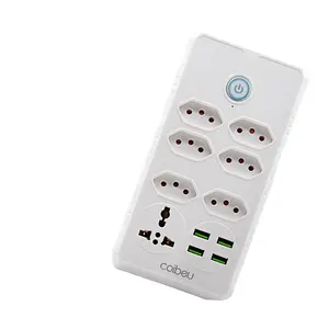 Brazil Standard Power Strip White Factory Cheap Extension Socket Switch 4USB