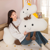 Peluche Nuage Soleil, Coussin Nuage en Coton Moelleux avec Accent Soleil Jaune, Décoration Créative pour la Maison, Idéal pour la Chambre à Coucher