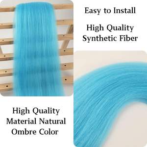 Extension <span class=keywords><strong>de</strong></span> cheveux tressés bleus <span class=keywords><strong>de</strong></span> 26 pouces pour tresses, extensions <span class=keywords><strong>de</strong></span> <span class=keywords><strong>queue</strong></span> <span class=keywords><strong>de</strong></span> <span class=keywords><strong>cheval</strong></span> synthétiques avec lien élastique, accessoires <span class=keywords><strong>de</strong></span> cheveux pour festival et rave - Product Image 3