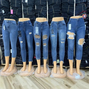 <span class=keywords><strong>Jeans</strong></span> <span class=keywords><strong>Skinny</strong></span> da Donna a <span class=keywords><strong>Vita</strong></span> Alta in Denim, Strappati e Lavati, Personalizzati, alla Moda, Estivi, Attillati, a Basso Prezzo, per il Commercio Transfrontaliero - Product Image 4