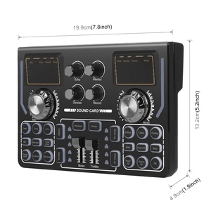 PULUZ-mini tarjeta de sonido <span class=keywords><strong>PARA</strong></span> karaoke, mezclador de sonido <span class=keywords><strong>para</strong></span> canciones, transmisión en vivo sin pérdidas, OTG, versión en inglés, <span class=keywords><strong>precio</strong></span> de fábrica - Product Image 2