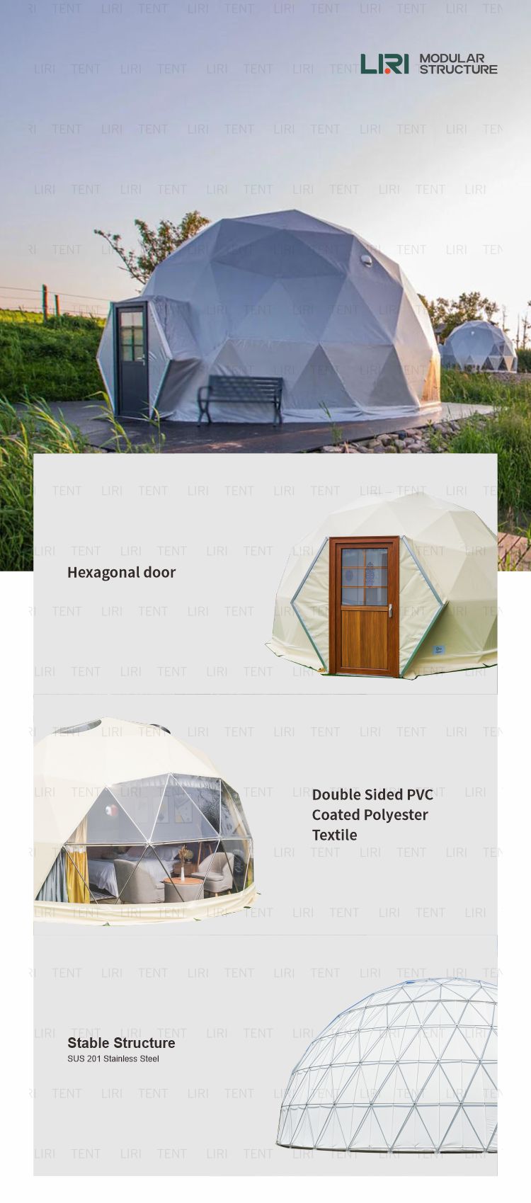 Clear Cover Round Dome Glamping Yoga Gym Tent for Sale Florida