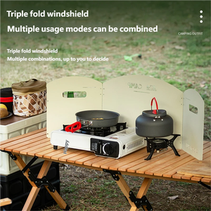 Brise-vent portable pour réchaud à cartouche, équipement de <span class=keywords><strong>camping</strong></span> et de randonnée en plein air, pare-vent pliable pour pique-nique, léger et pratique - Product Image 5